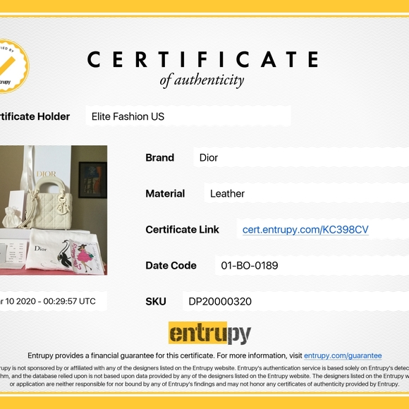 Lady dior mini ultra matte ivory bag - Picture 8 of 8